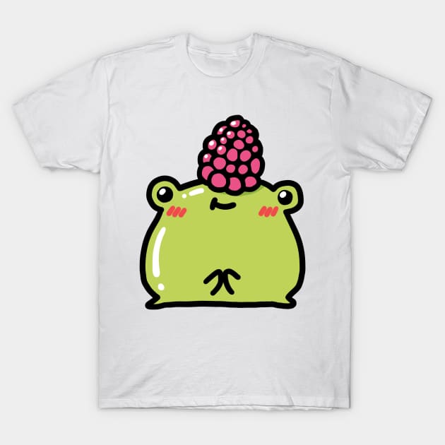 Frog with raspberry hat T-Shirt by Nikamii